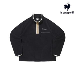 [르꼬끄] 남녀공용 플리스 우븐믹스 루즈 하프집업 QQ423LFSO3_BLK