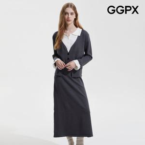 GGPX  투톤 레이어드 니트 앤 스커트 투피스 (GP9ST022F)