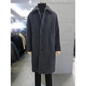 바쏘옴므 세이브존03 바쏘옴므 남자 겨울 차콜 울  오버핏 발마칸 롱 코트 WSAGZCJ13A