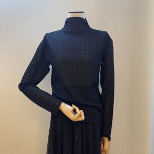 [숲]반넥 시스루 긴팔티셔츠 SBALT33