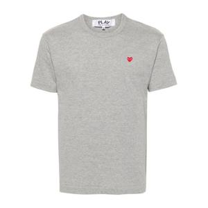 꼼데가르송 스몰 레드 하트 로고 티셔츠 AXT306051 TOPGREY