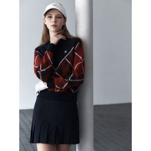 [레노마골프]THE OPEN 여성 사각 패턴 브이넥 니트 RWSRN8203-91