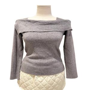 [트위]오프숄더 언발 러플 골지니트 TNKDFKT020