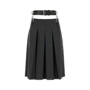 PRADA 다크 그레이 울 스커트 P149WKSOOO17N1 F0480