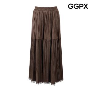 GGPX  레이스 플리츠 밴딩 롱 스커트 (GPCSK008F)