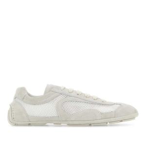 프라다 화이트 스웨이드 메쉬 레이스업 스니커즈 1E247OFD0103D