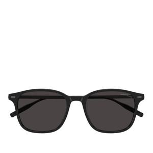 몽블랑 블랙 프레임 렉탱귤러 그레이 렌즈 선글라스 MB0445SA 0