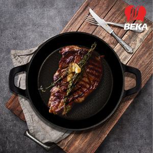 [베카][냄비증정] 시즈닝 무쇠 스테이크팬 22cm