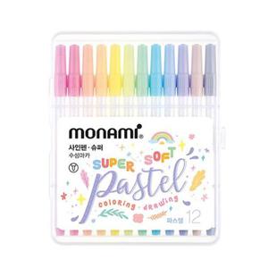 슈퍼싸인펜 파스텔 12색 모나미