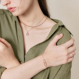 제이로렌 클립 펜던트 로즈골드 실버 팔찌 B01032