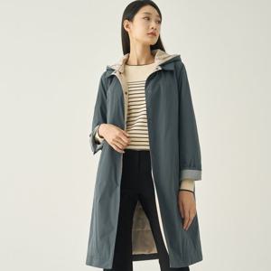 [지센][지센] 후드탈착 체크배색 코트형 점퍼 LCJPNA22_TB