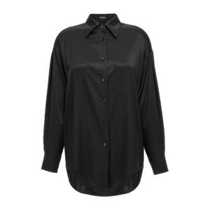 톰포드 오버사이즈 샤이니 실크 새틴 셔츠 CA3211FAX881 LB999