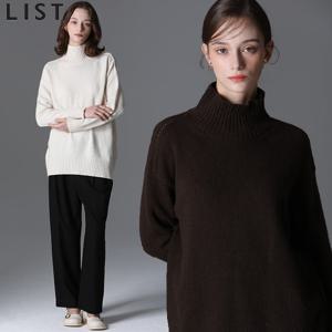 [리스트][리스트] 숄더 펀칭 하이넥 울니트 풀오버