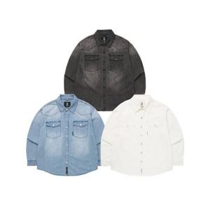 M 라이프워크긴팔티 CQK LW251DR311 투포켓 스냅 데님 셔츠