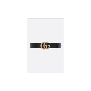 GUCCI 더블 G 버클 디테일의 부드러운 가죽 벨트 400593AP00T1000