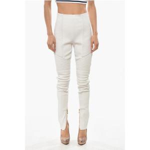 발망 가죽 팬츠 YF0QD023LB630FB White