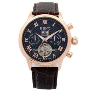 [마션틴트(잡화)][티센토] 본사 정품 오토매틱 남성 가죽시계 TS50081BROCH