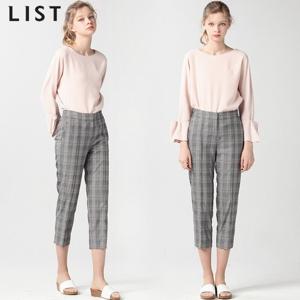 [리스트][리스트(LIST)] 로버츠 글렌체크 밴딩 핀턱 팬츠 (택가