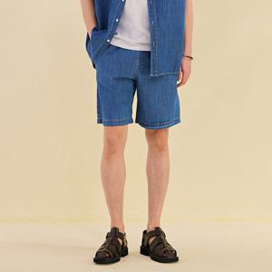 남성 풀밴딩 5부 데님 팬츠-DCRK2643E0N