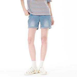 여성 올밴딩 4부 롤업 데님 팬츠-CCRG2671E0N