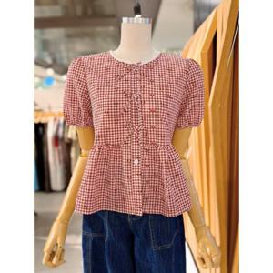 ab.fz 체리 레이스 체크 블라우스 (ABXZ3ZB35H) US