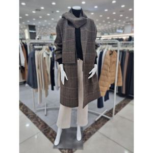 [더아이잗]슬릿넥 울 체크 코트 IMBA0CT18_DJ