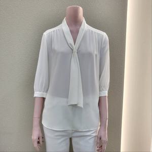 [꼼빠니아]칠부소매 타이넥 블라우스 CAFU4-WRB100_IC