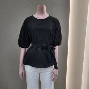 [꼼빠니아]퍼프소매 라운드 벨티드 블라우스 CAFU5-WRB210_IC