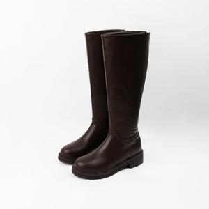[신난다슈]여성 롱부츠 4cm 롱 워커 부츠 발편한 통굽 둥근코 낮은굽 MRO255193 브라운
