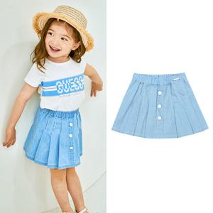 [게스키즈]해지 주름 스커트 (G44DAS010-T)