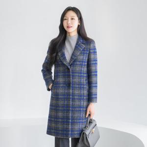 엄마옷 마담4060 클래씨마담 블루체크울롱코트 여성 데일리 -ZCO2512019-