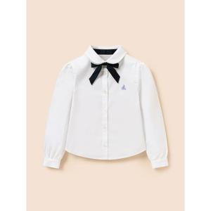 [빈폴키즈] [Essential] 여아 옥스포드 셔츠 & 리본타이 세트  화이트 (BI6164GE11)