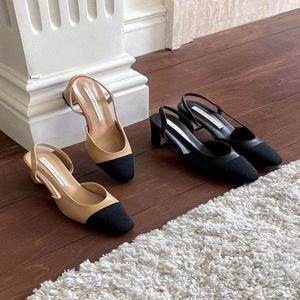 122300 펌프스 하이힐 슬링백 여성 투톤