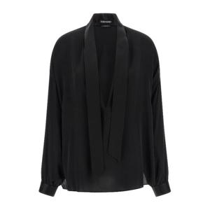 톰포드 실크 조젯 라발리에르 넥 블라우스 CA3333FAX1507 NAA