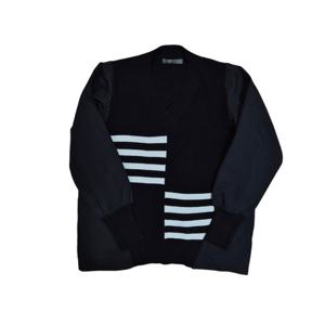 [르니앤맥코이(여성)]스트라이프 포인트 니트배색 블라우스(MN03BL701HJY)