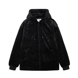 공용)밍크퍼 자수패딩 후드집업 AM4WIZ845-BK