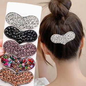 반짝 큐빅 하트 똑딱핀 헤어핀 포인트