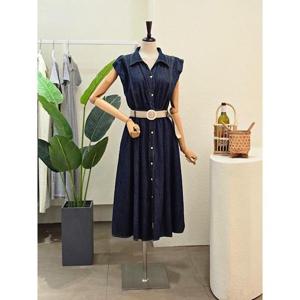 [포커스]24FM4F3OP30897_민소매 셔츠형 벨티드 원피스