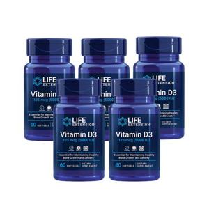 5개X  라이프익스텐션  비타민D3  5000IU  60소프트젤