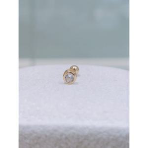 미니골드 14K 탄생석 라운드 피어싱-12월 화이트쿼츠 ENOM4209-4