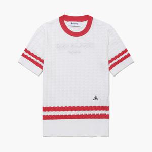 [르꼬끄골프] 여성 스카시 조직 반팔 스웨터 (GQ122LKP31)