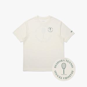 [디아도라] 라켓 그래픽 메쉬 반팔 티셔츠 OFF WHITE