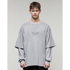 일꼬르소 25SS 가먼트다잉 레이어드 롱슬리브 티셔츠 라이트그레이 IETS5E003G1