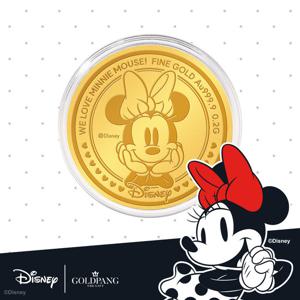 [디즈니] 24k 러브 미니마우스 캐릭터 순금코인 0.2g + 프리미엄 가죽패키지