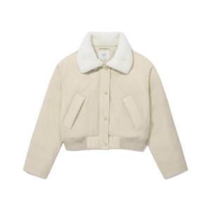 커버낫패딩 JQS CO2404DP76-BT RDS 우먼 시어링 카라 숏 푸퍼 Butter