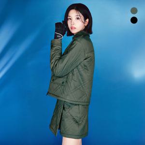 [와이드앵글] 여성 CO 랩 스커트형 퀼팅 하프팬츠 L_WWW25351