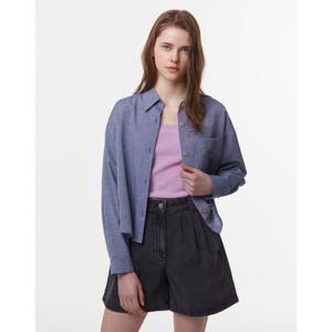 아떼 바네사브루노 25SS 스테디셀러 블루 멜란지 면 긴팔블라우스 WVBL5B719B2