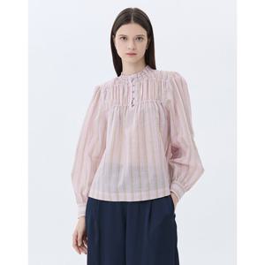 아떼 바네사브루노 25SS 스테디셀러 핑크 스트라이프 면혼방 긴팔블라우스 WVBL5B713P1