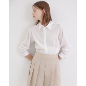 아떼 바네사브루노 25SS 스테디셀러 화이트 단색 면 긴팔블라우스 WVBL5B717OW