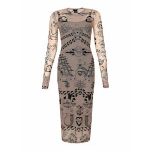 [PINKO] 라프리마 여성 니 Length Aneletti 원피스 인 프린트 튤 105797A2VMNZ8 Nude Neutrals /8